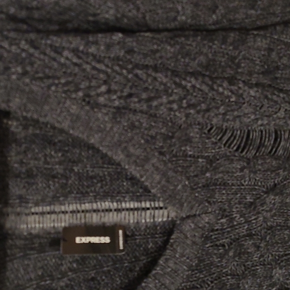 Never worn with tags- Dark Gray V neck sweater with 'torn/ripped' effect - Picture 2 of 4